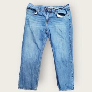 Old Navy Men's 38x30 Regular Straight Denim Blue Jeans *Tricky Hem* Read Descrip